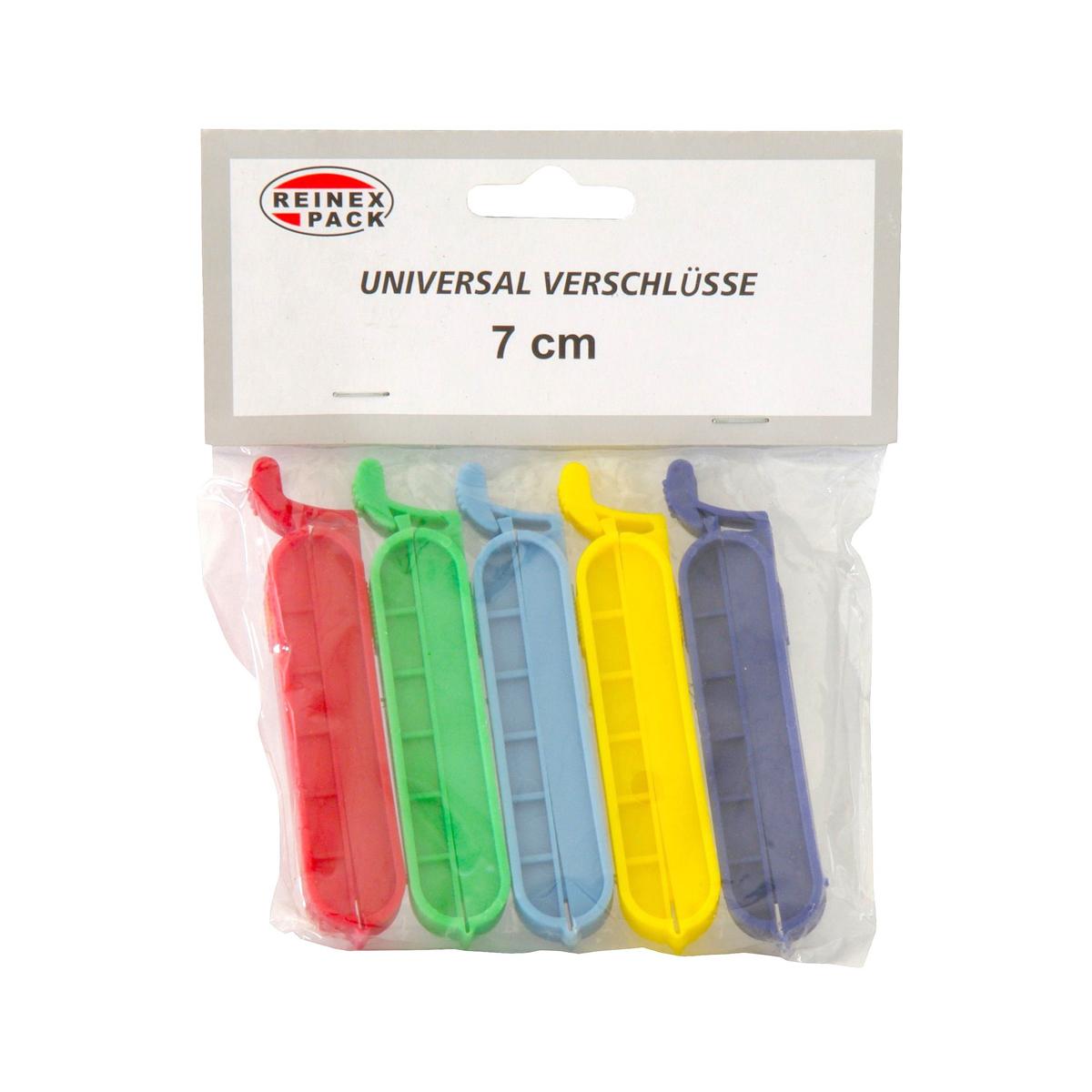 REINEX PACK Verschlussclips, farbig gemischt, 7,0 cm | 5 Stück 